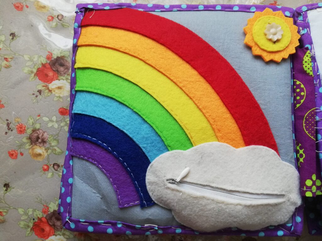Rainbow colors quiet book page image